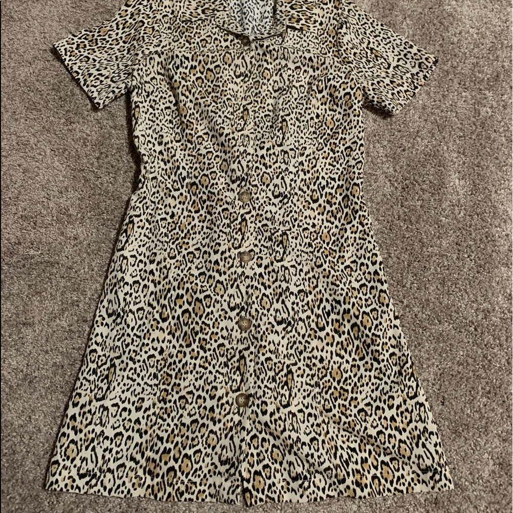 Brand-new size small leopard printed button up dress